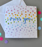 Miss you card with rainbow watercolour pattern - Image 1