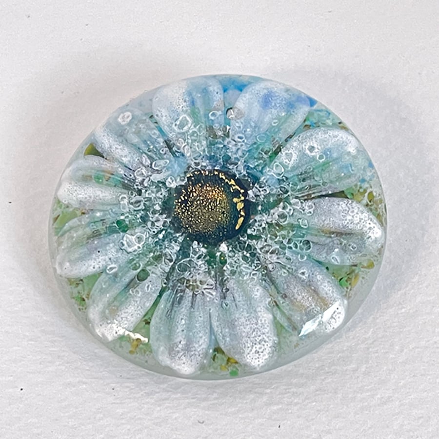 Fused Glass Flower Brooch