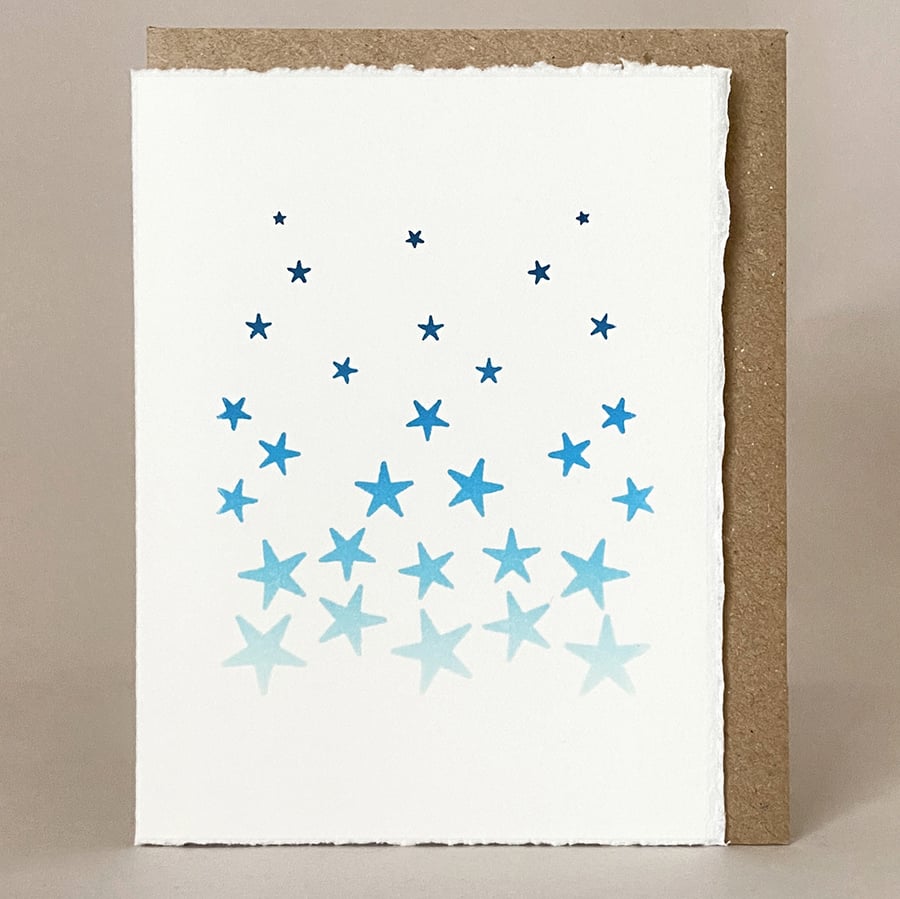 SnowFall - Original Hand Printed  Card