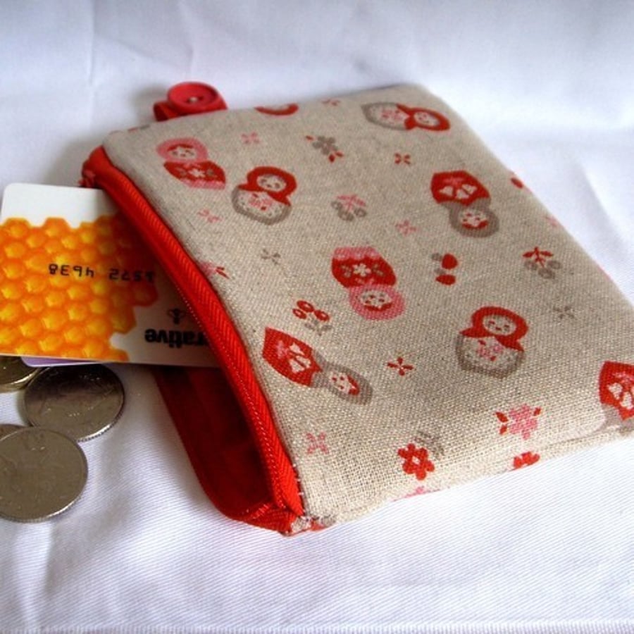 Little Russian Doll Credit Card/ Coin Purse