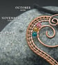 Customisable Copper Wire Weave Heart Birthstone Pendant - 7th Anniversary gift - Image 10