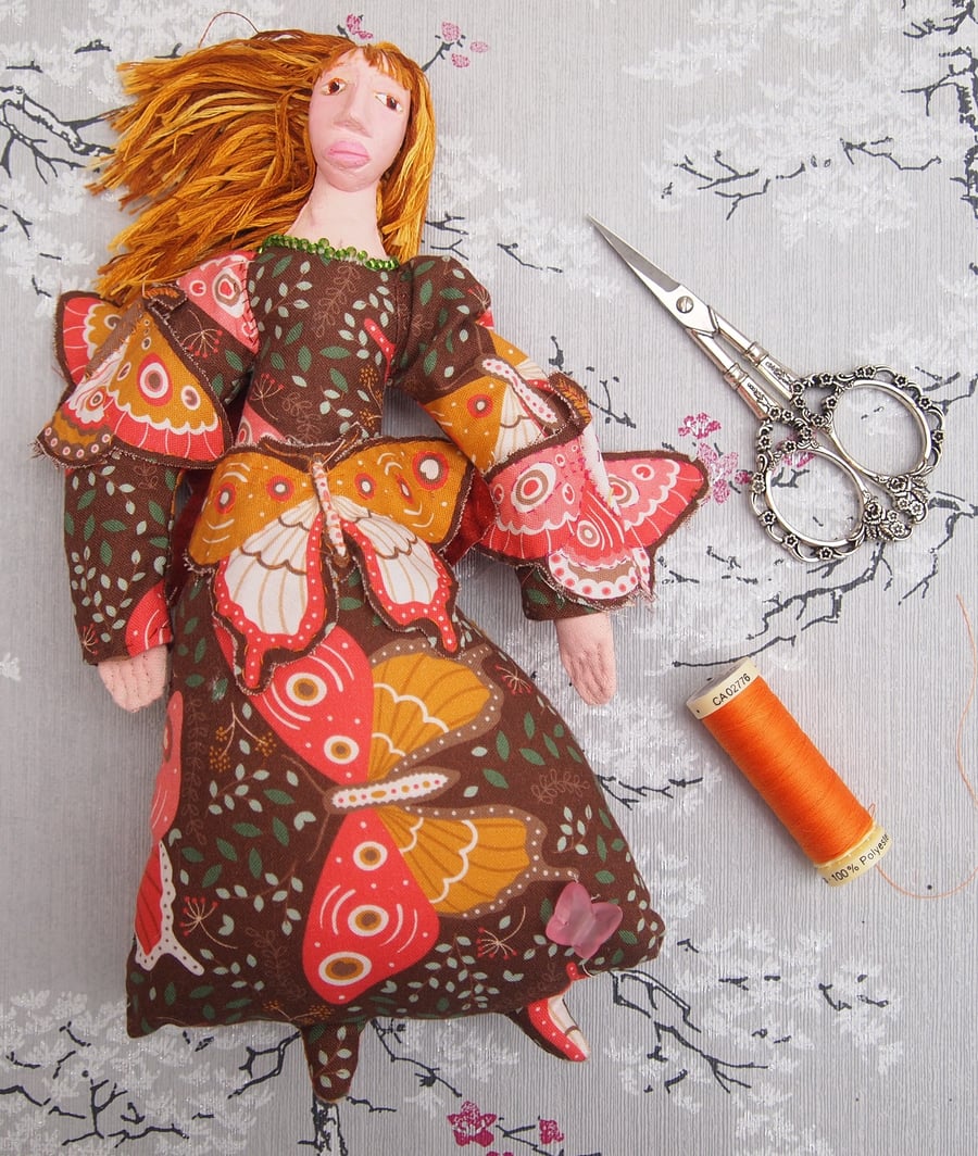 Butterfly girl art doll