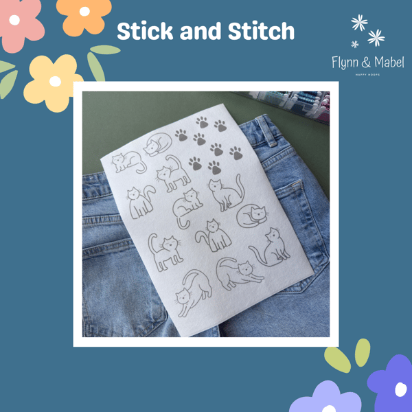 Stick and Stitch Cat Embroidery Designs