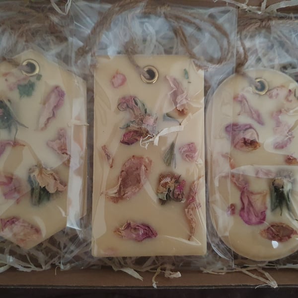 Rose Essential Wardrobe Wax Melts (Set of 3), 100% Natural Freshener