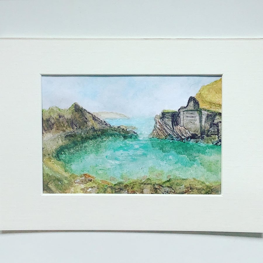 Blue Lagoon, Abereiddy. Original landscape painting