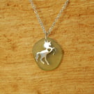 Beach glass pendant with horse charm