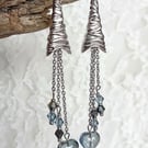 Glass Heart & Beaded Earrings 