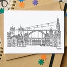 Porto Skyline Greetings Card