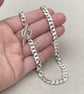 Oxidised or polished sterling silver heavy curb chain unique T bar necklace - Image 4