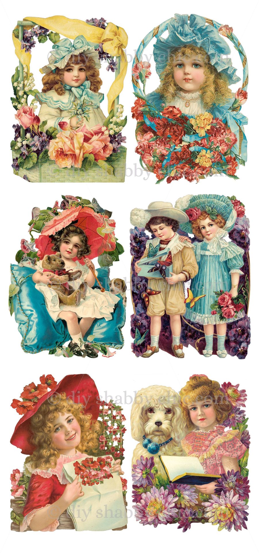 Waterslide Wood Furniture Vintage Image Transfer Shabby Chic Victorian Children