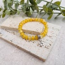 Glass bead charm bracelet