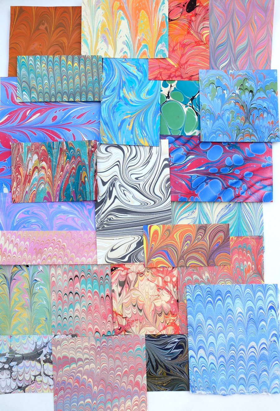 Marbled paper mixed paper pack off cuts scrapbooking 