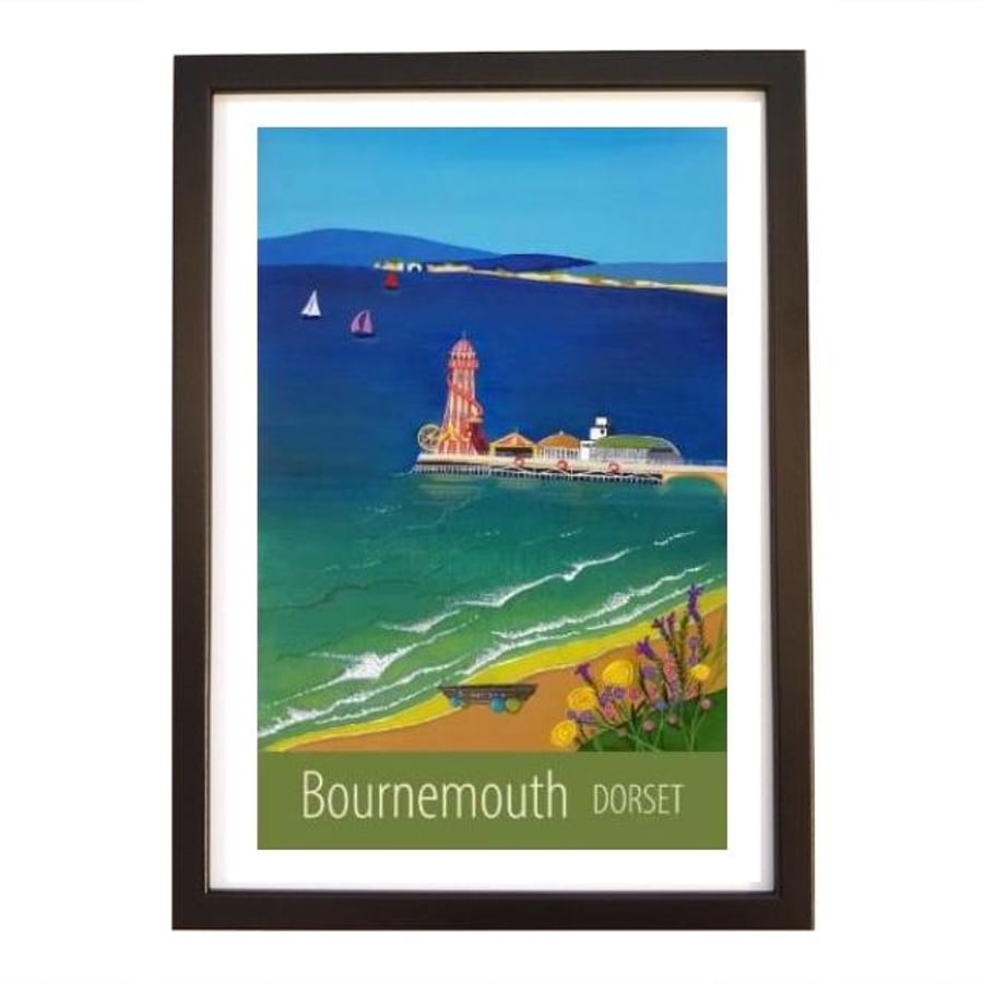 Bournemouth print black frame