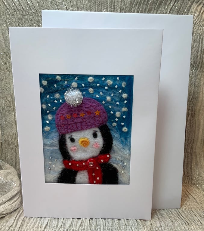 Festive Penguin Christmas Card.