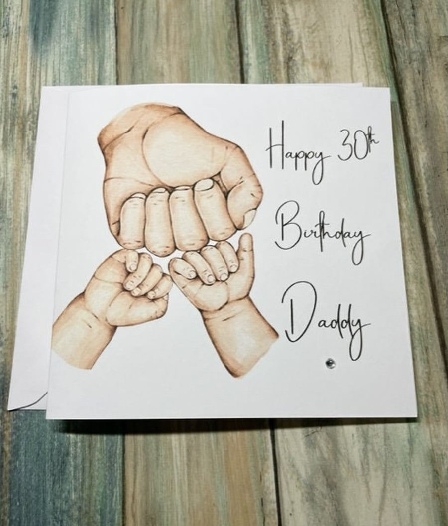 Customised Daddy Birthday Card for Him Happy Birthday Dad Step Dad Grandad 30th 