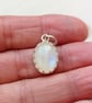 Sterling Silver Moonstone Necklace Blue Flash Oval Gemstone Jewellery Gift - Image 4