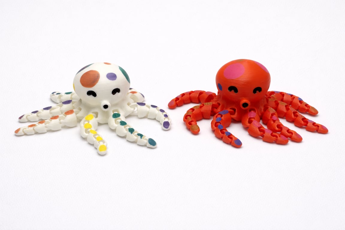Articulated Octopus Figure – Handmade 3D Printed Poseable Creature