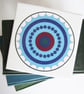 Blue Concentric Circle Pattern Ceramic Tile Trivet with Cork Backing - Image 2