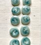 Set of 10 pale blue, green buttons 