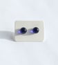 Fused Glass Stud Earrings - Cobalt Blue - Image 3