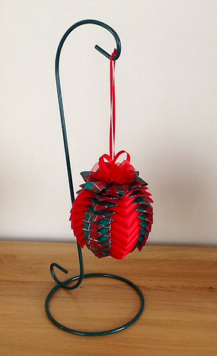 Christmas Hanging Decoration In Festive Ribbon
