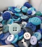 50g Mixed Blue Craft Buttons - Image 2
