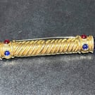 Vintage Gold Tone Twisted Rope Brooch - 80s-90s Costume Jewelry