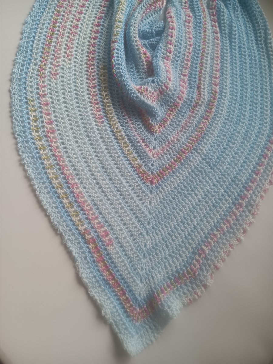 Crochet Shawl (Blue Petals) - cosy and stylish!