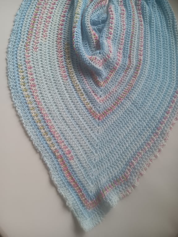 Crochet Shawl (Blue Petals) - cosy and stylish!