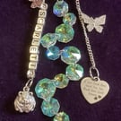 Personalised PET memorial SUN CATCHER WITH Faceted Octagonal AB Crystal Beads 