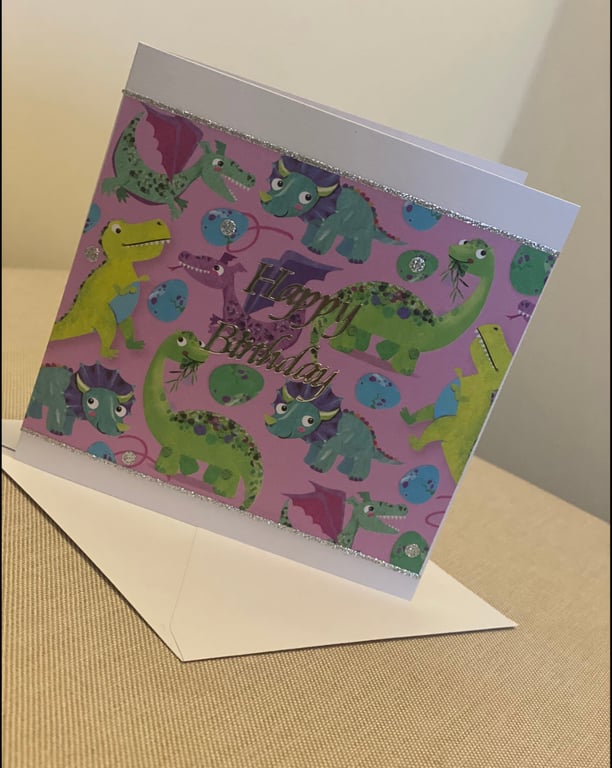 Handmade Dinosaur Birthday Card