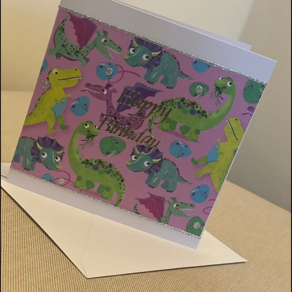 Handmade Dinosaur Birthday Card