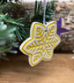 Ceramic snowflake tag (yellow) - Image 2