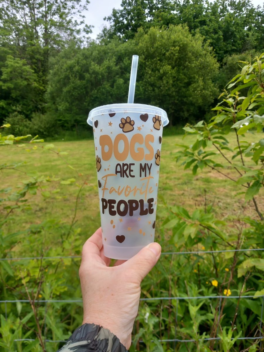 Dogs Are My Favourite People 24oz Cold Cup Tumbler Gift Pet Print