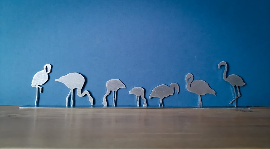 Flamingo Mantelpiece Ornament, Flamingo Silhouette, Gift for Flamingo Lover