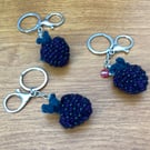 Blackberry and Ladybird crocheted key ring and clasp