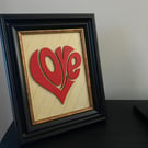 Timeless "Love" Framed Wooden Heart: Elegant Black & Gold Decor