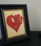 Timeless "Love" Framed Wooden Heart: Elegant Black & Gold Decor