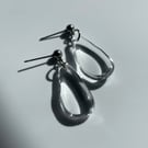 Resin teardrop stud earrings, minimalist jewellery, water inspired earrings