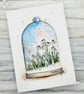 Snowdrops Blank Card - birthday, thanks, thinking of you, art greetings card - Image 2