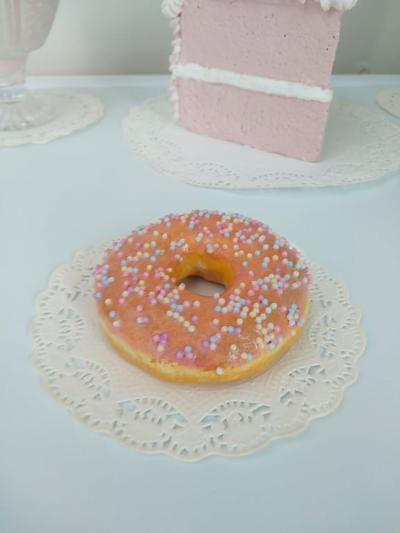 Realistic Fake Ring doughnut topped with sprinkles Home Decor, Party decor, Film