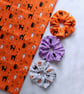 Cat Scrunchies, Halloween Scrunchies, Kitty Scrunchies, Witchy Spooky Scrunchies - Image 1