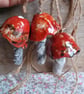 ceramic hanging mushroom dark orange medium - Image 3