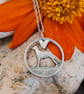 Upcycled Irish ixpence coin pendant with Wolfhound dog cut out