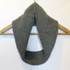 Cowl Infinity Scarf in Grey Alpaca Wool