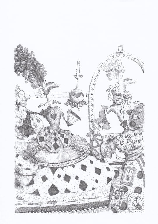 'The Portrait Painter' an A4 sized original artwork