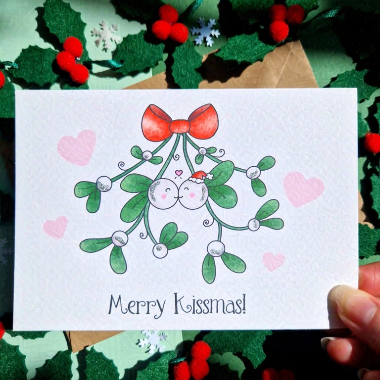 Mistletoe Christmas Card, Husband Christmas card, Wife Christmas card