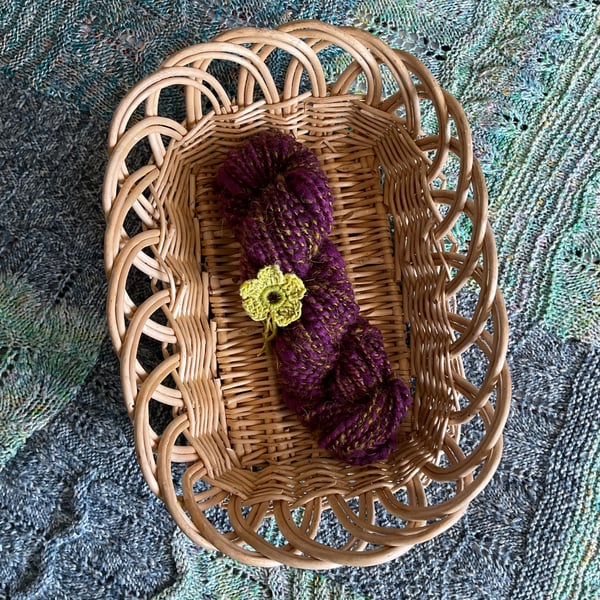 Hand spun art yarn - wool and mohair