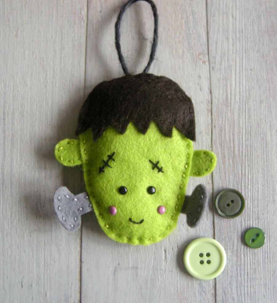 Craft kit, sewing kit, Make a cute Frankenstein decoration