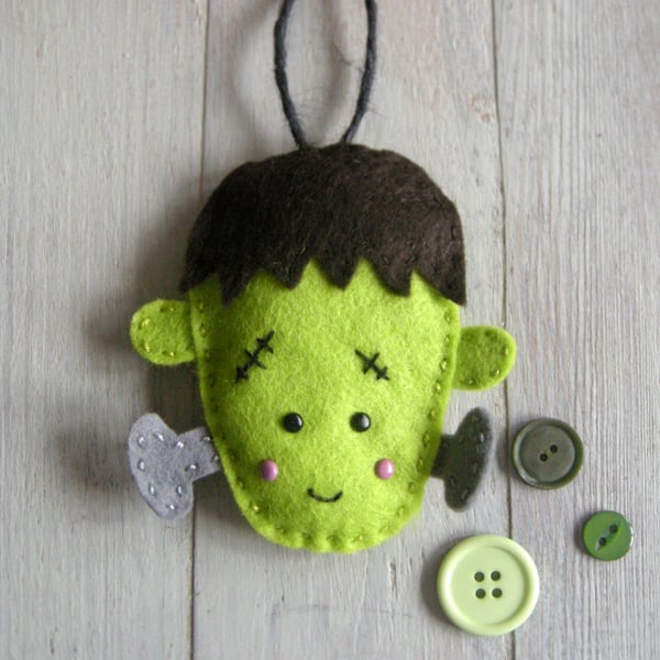 Craft kit, sewing kit, Make a cute Frankenstein decoration
